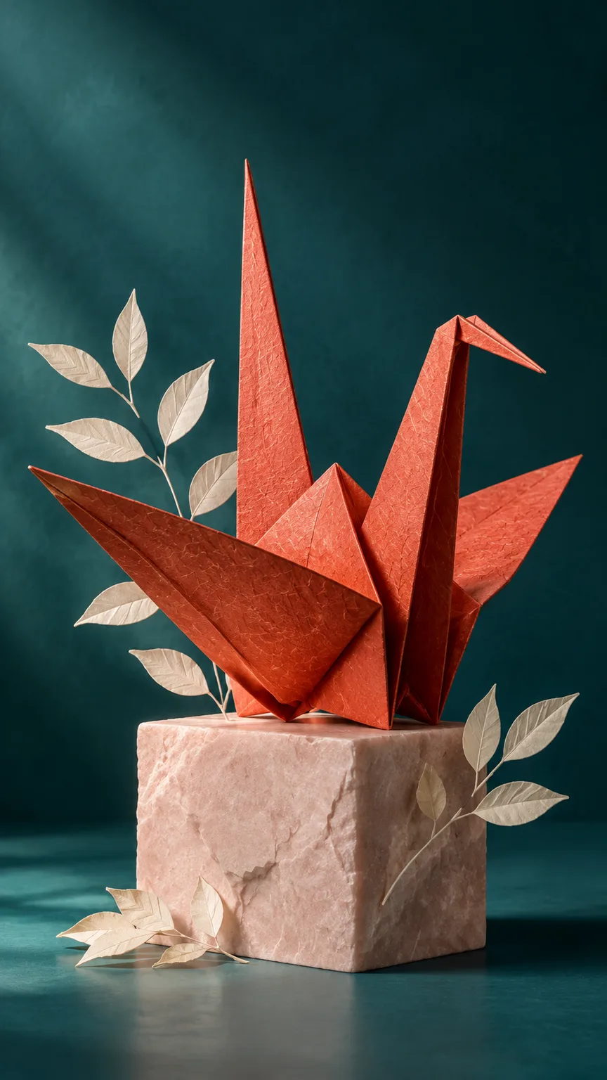 Tactile origami bird illustration